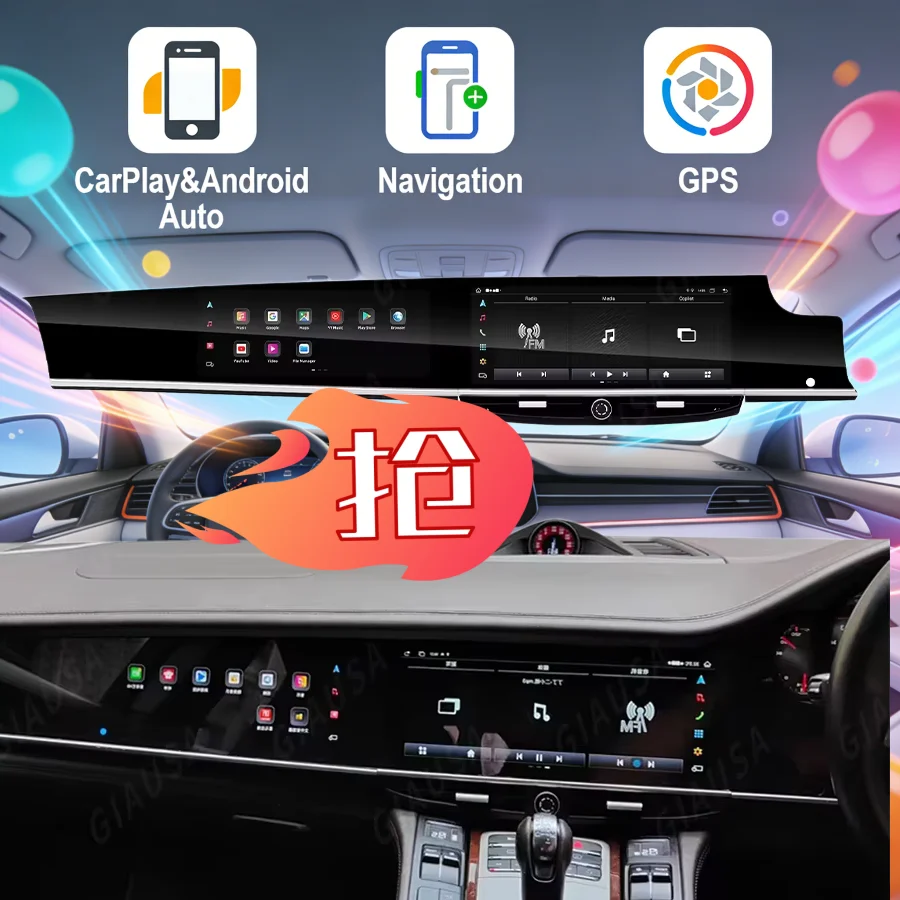 A RHD 12.3inch+11.4inch Android Auto For Porsche Panamera 970 2010-2016 Carplay Navigation Upgraded Interactive Car Radio Stereo