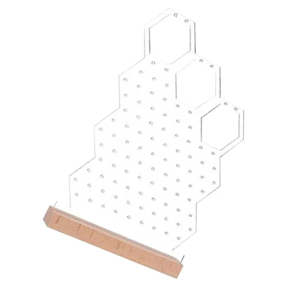 

Подставка для акриловых серег с деревянным основанием, настольный органайзер для ювелирных изделий, витрина для розничной продажи серег