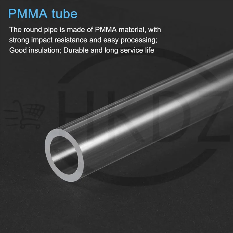 Clear Plastic Acrylic Round Tube ID 44mm - 244mm OD 50mm -300mm Lengths 100-500mm Perspex Glass Pipe Aquarium Water Pipe Water