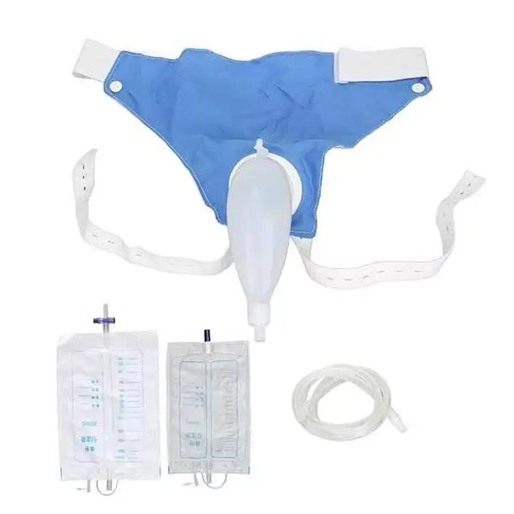 Leakproof 1000ml Male Urine Receiver Bag PVC and Gel Material Elderly Bed Wearable for Adults