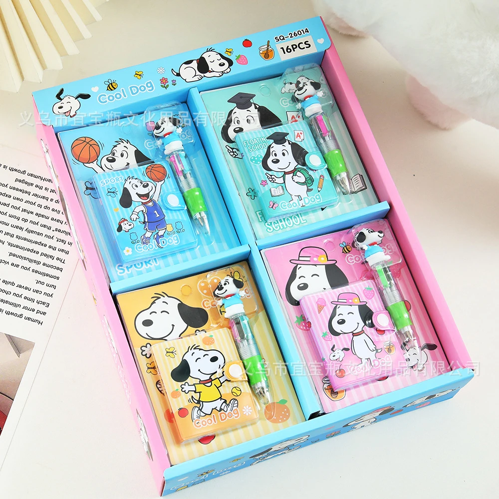 New model Snoopy Stationery setap pearance, a mini four-color ballpoint pen, a notebook, and a portable notepad.