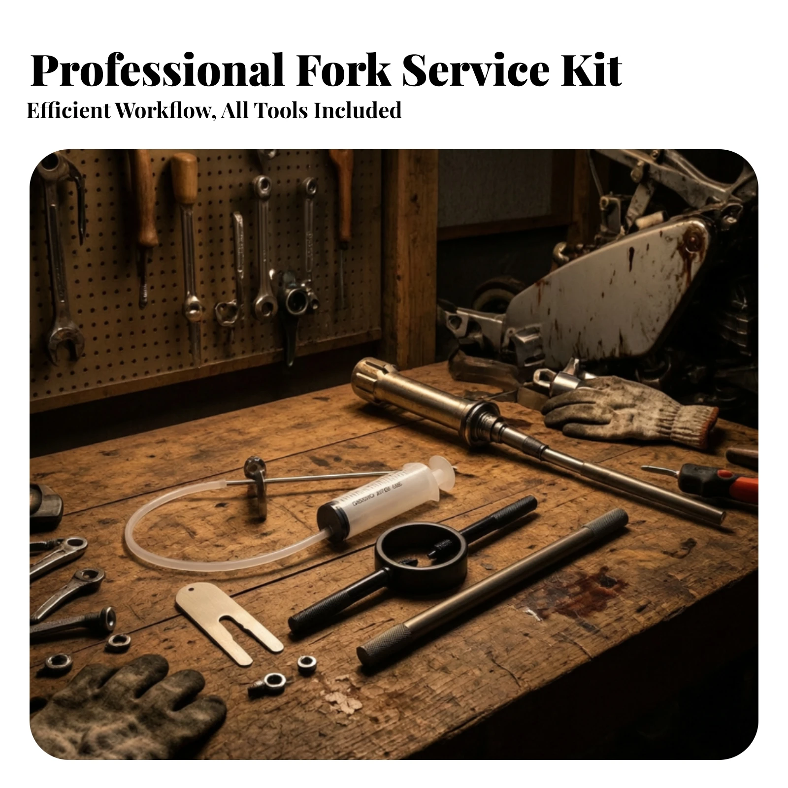 Fork Spring Compressor Tool Kit Universal Motorcycle Fork Spring Compressor Cartridge Compact for DIY Riders, Garage Workshop