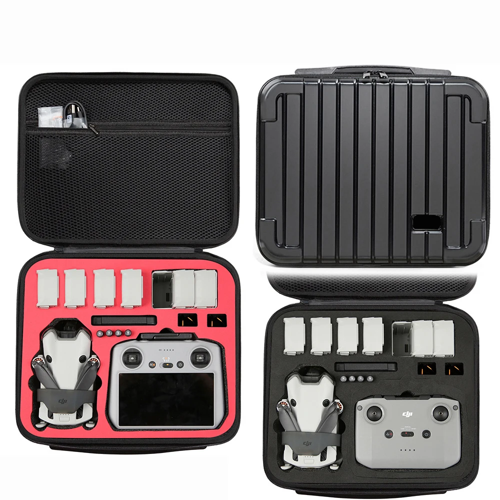 Carrying Case For DJI Mini 4 Pro Handle Hard Cover RC-2/N2 Remote Hand Storage Box Suitcase Bag Drone Accessories Black/Silver