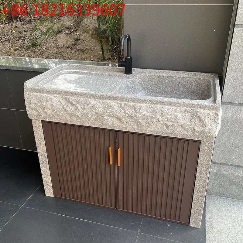 TA O Outdoor natural marble sink, vegetable wash yard, stone sink