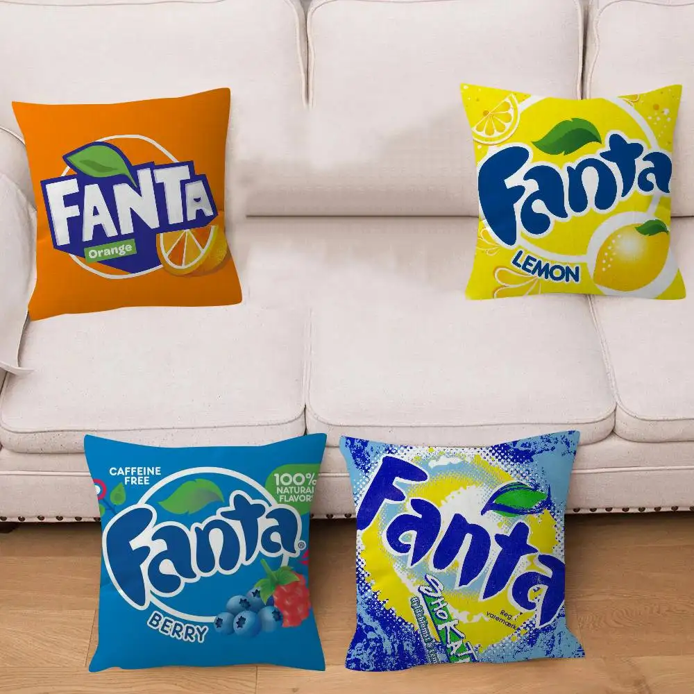 Fanta Logo New  Personalized Pillow Cover Kids Bedroom Wild Party Decor Pillowcase kid Birthday shower Gift