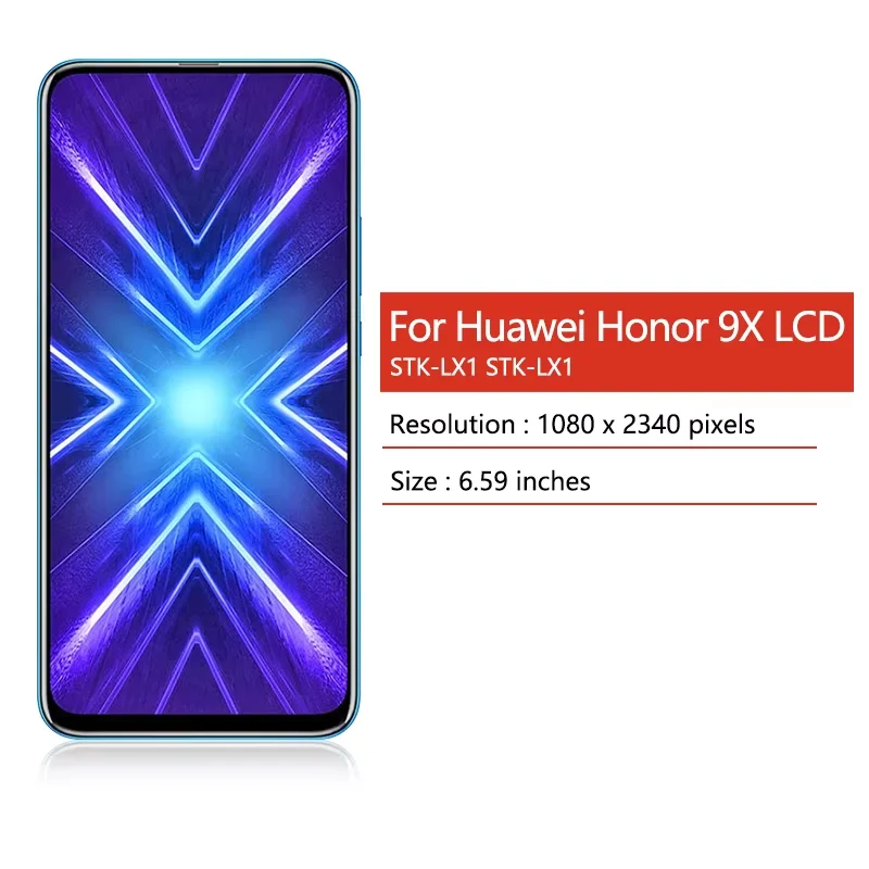 Testuj nowy 9x LCD dla Huawei Honor 9X 9 X Premium Global STK-LX1 wyświetlacz LCD ekran dotykowy Digitizer zgromadzenie + ramka — zdjęcie produktu 2
