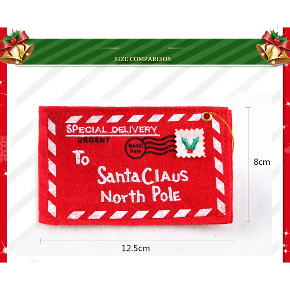 

10pcs Christmas Envelope Bags Red Non-Woven Hanging Ornaments For Tree Party Decor Festival Home Garden Decoration Christmas