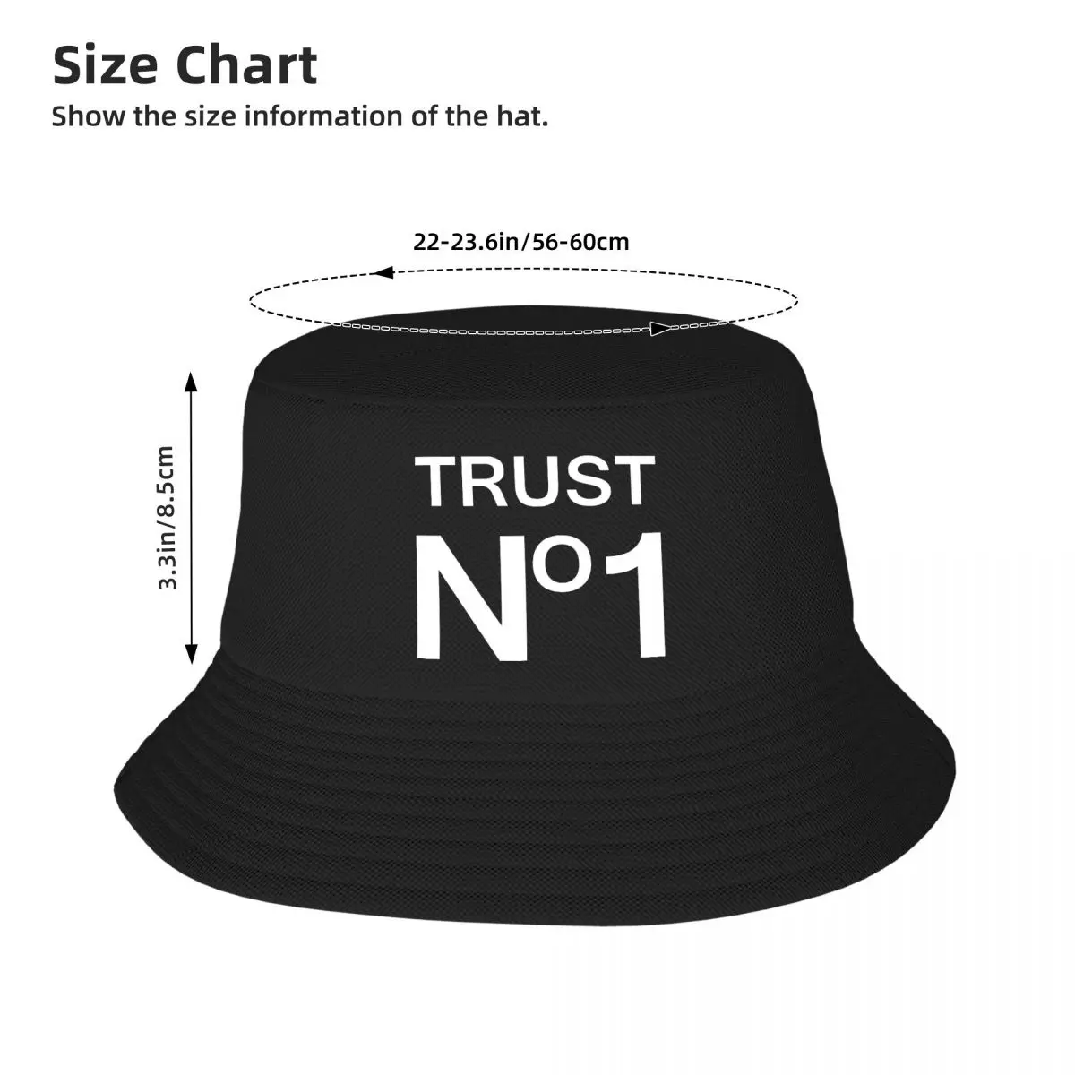 Custom Trust No One Bucket Hat for Women Men Print Summer Beach Sun Fishing Cap