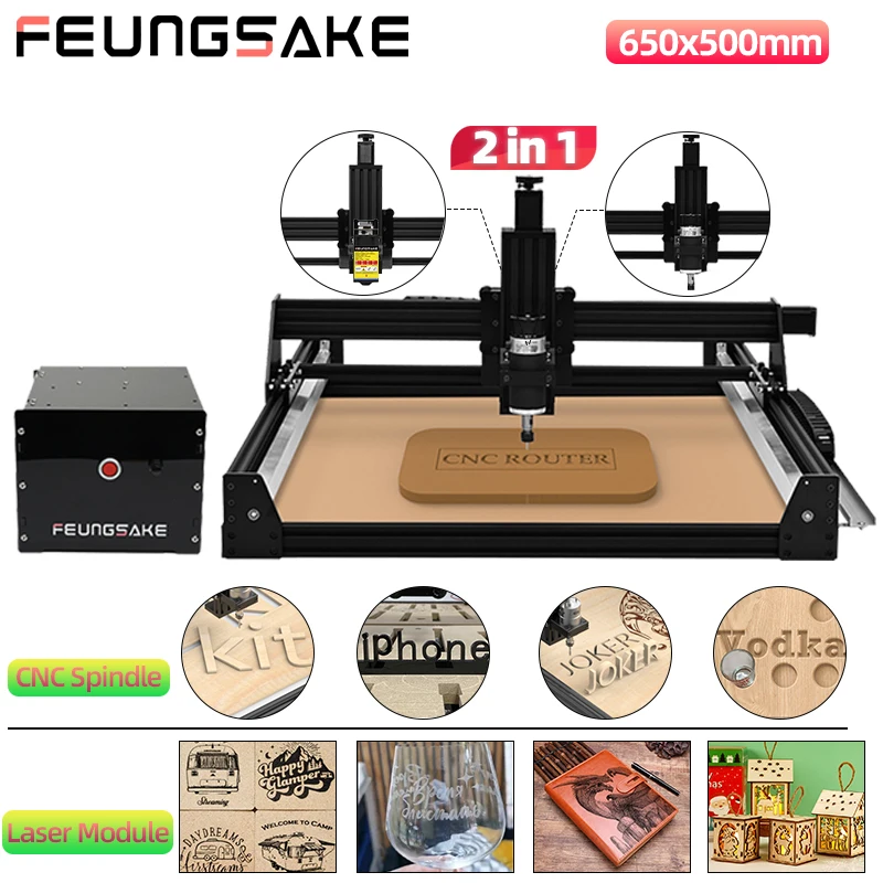 Cnc Freesmachine Kit Diy 500W Spindel Hout Graveur En Cutter 90W Laser Graveur Diy Cnc Router Voor Houtsnijwerk Machine