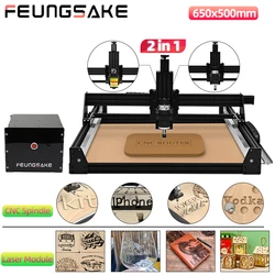 Kit de fresadora Cnc, grabador y cortador de madera con husillo de 500W, grabador láser de 90W, enrutador Cnc para máquina de tallado de madera