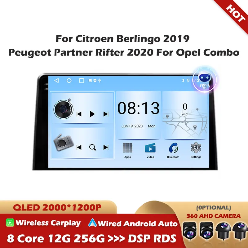 

For Citroen Berlingo 2019 Peugeot Partner Rifter 2020 For Opel Combo Android 16 Carplay Car Radio Stereo Multimedia Video Player