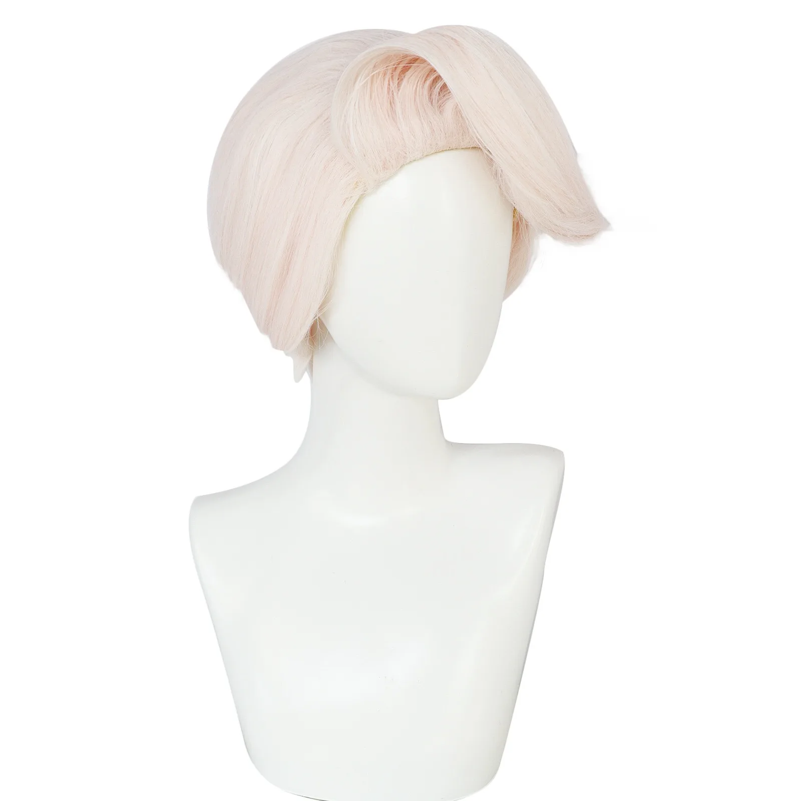 

Hazbin Tom Trench Cosplay Wig Hotel Light Pink Short Spiky Synthetic Hair