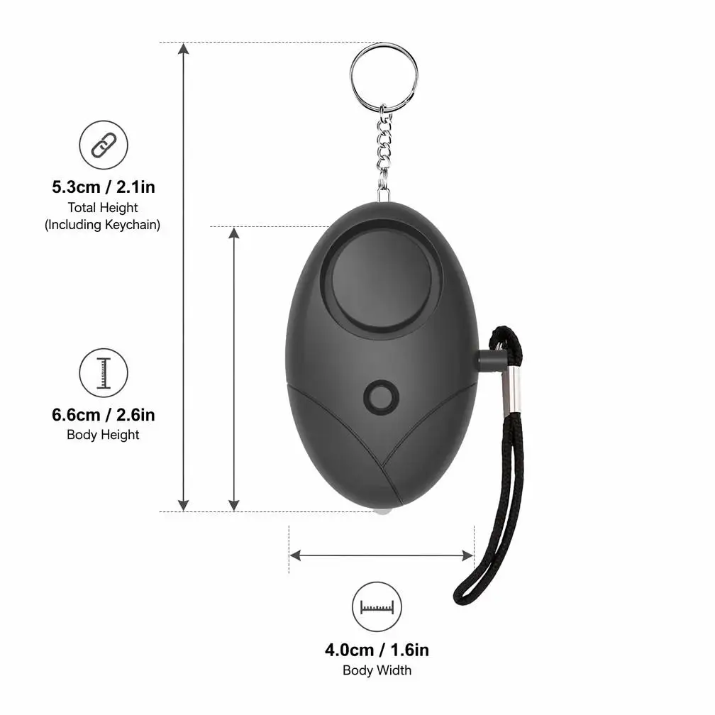 130db Personal Safety Alarm Keychain Anti-Wolf Self Defense Loud Scream Emergency Alert for Girl Child Women Security Protect