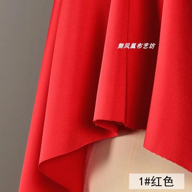 Pearlescent Thick Satin Double-sided Imitation Acetate Fabric Solid Color Heavy Gloss 3D Crisp Shape Skirt Jacket Fabric