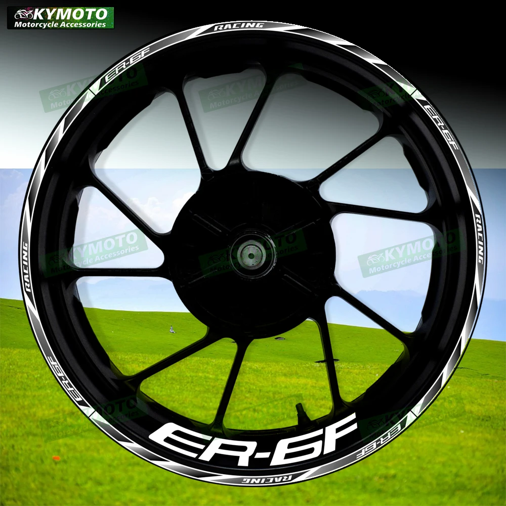 

Аксессуары для мотоциклов ER-6F ER6F, 17-дюймовые наклейки на передние и задние колеса, обтекатель ступицы колеса, модифицированные светоотражающие полосы, наклейки