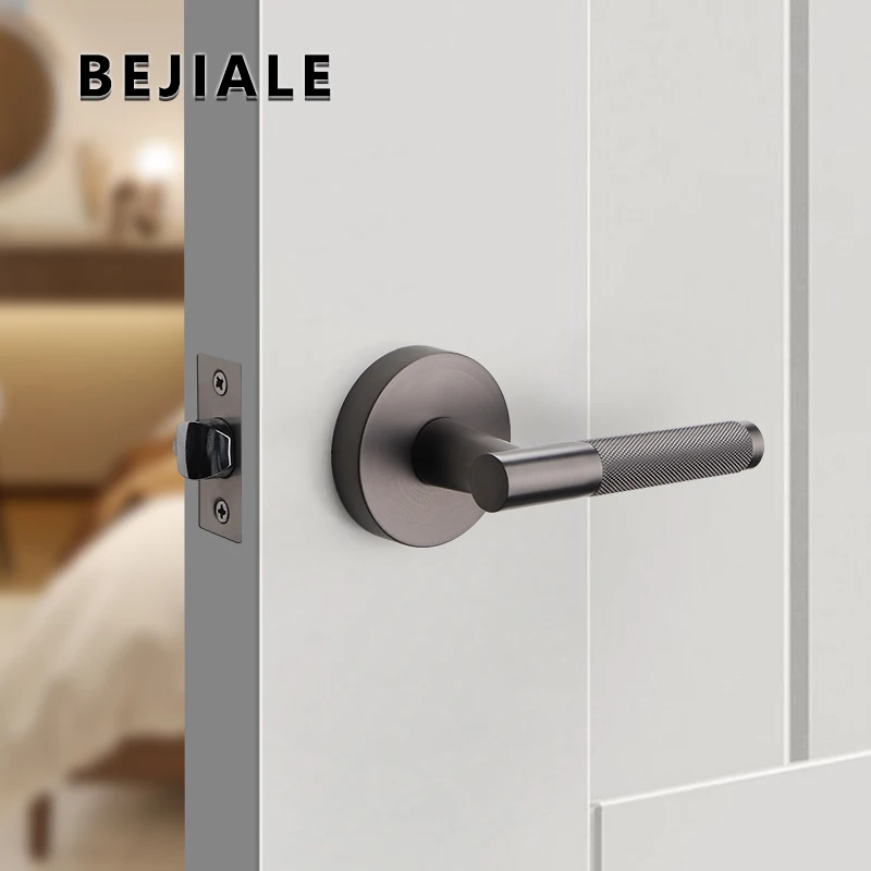 American Simple Black Bathroom Lock Bathroom Home Interior Bathroom Door Handle Wooden Door Lock Knurled Privacy Lock