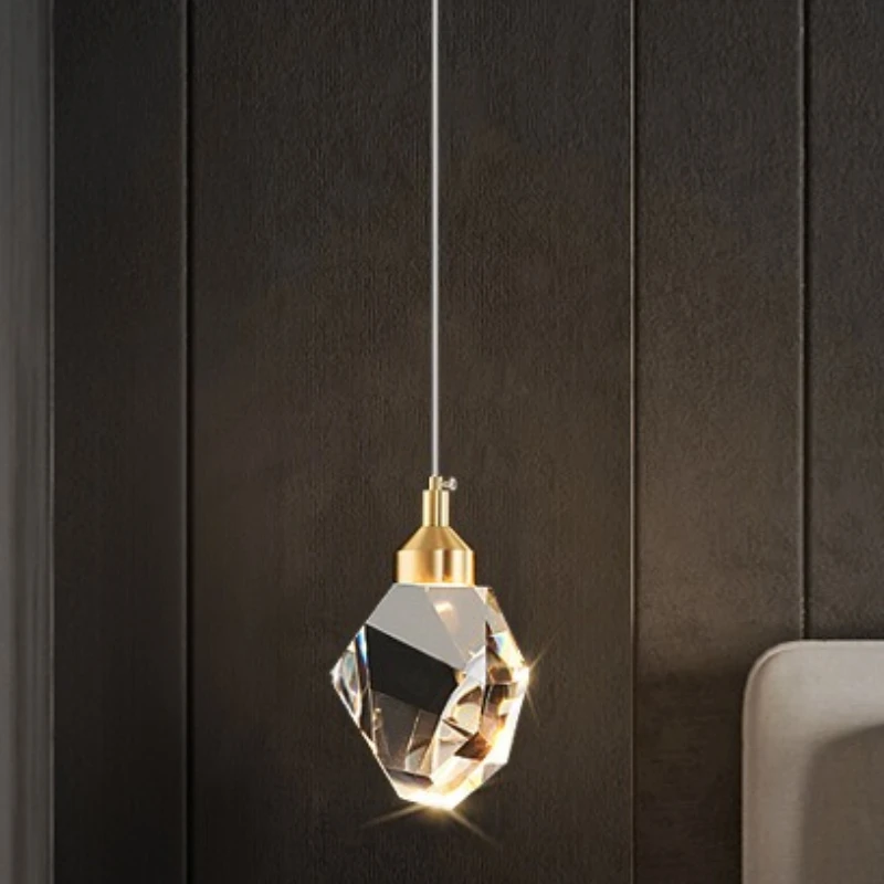 Nordic Light Luxury Glass Pendant Lights for Restaurant Bar Counter Elegant Night Light with Starry Sky Surface Mounted Fixtures