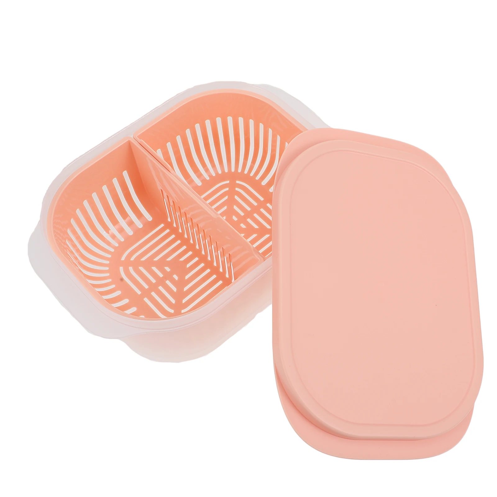 

Containers for Food Fruit and Vegetable Freshness Box Preservation Holder Refrigerator Draining Pink Multi-functional Drainer