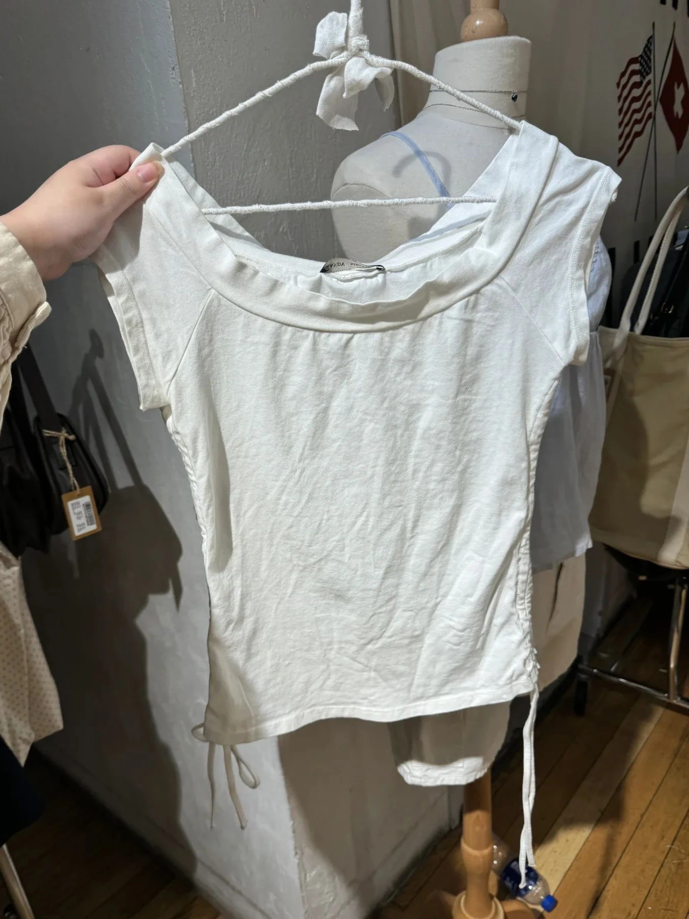 Ruched Slash Neck Slim T-shirt Woman Summer Solid Simple Cotton Short Sleeve Tees Casual Sweet Vintage Streetwear Tshirt Y2k