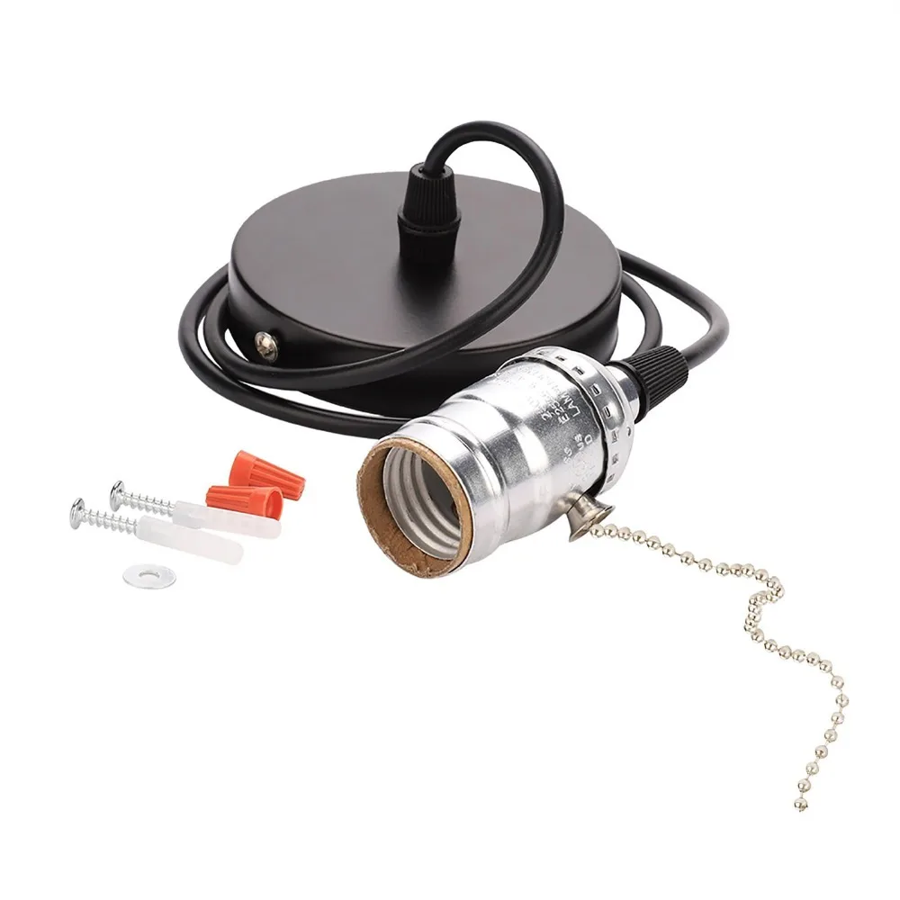 

Vintage With Pull Chain Switch Pendant Light Holder Ceiling Mounted E26 E27 Pendant Lamp Holder Hanging Pendant Light Kit Cafe