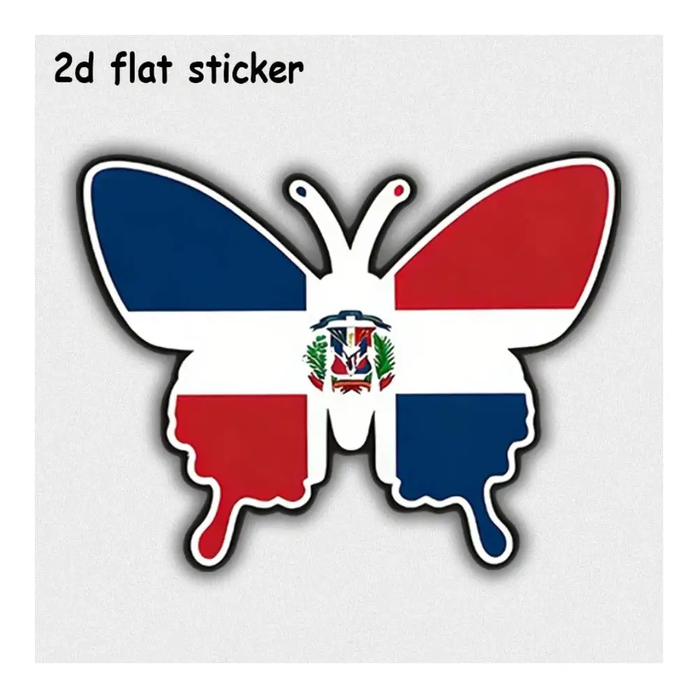 Dominican Republic Butterfly Decal For Laptops, Cars, Motorcycles, Water Bottles & Smooth Surfaces