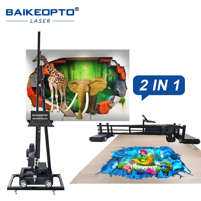 Best Price! 2-in-1 UV Printer for Wall & Floor Decoration, Fast Printing, 1-Year Warranty Double DX7 printhead