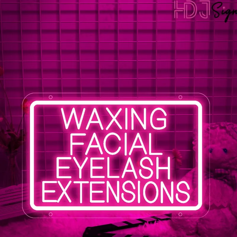 

WAXING FACIAL EYELASH Room Neon Sign Gift Custom 3D Engraving LED Light Beauty Room Wall Decor For Lashes Nail Shop Room Bedroom