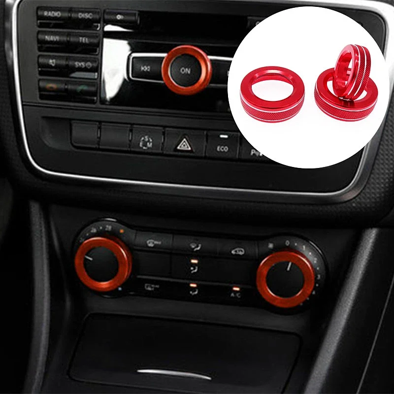 For Mercedes Benz A B C E Class GLK GLA CLA GLE ML GL Car Volume Knob Decorative Ring Air Conditioning Adjustment Button Cover