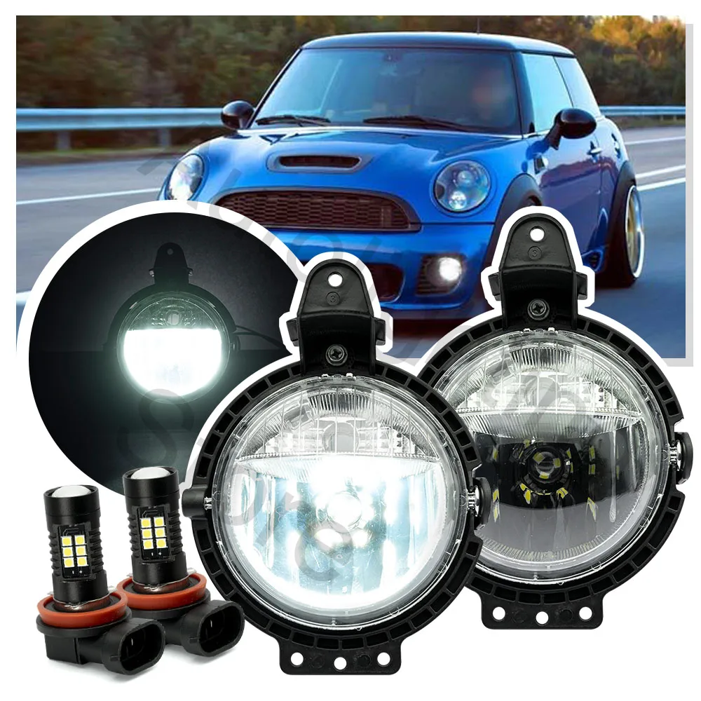 

2PCS Driving Bumper Directly Replace front LED Fog Lamp W/bulb For Mini Cooper Clubman R55 R56 Convertible R57 Coupe R58 R59