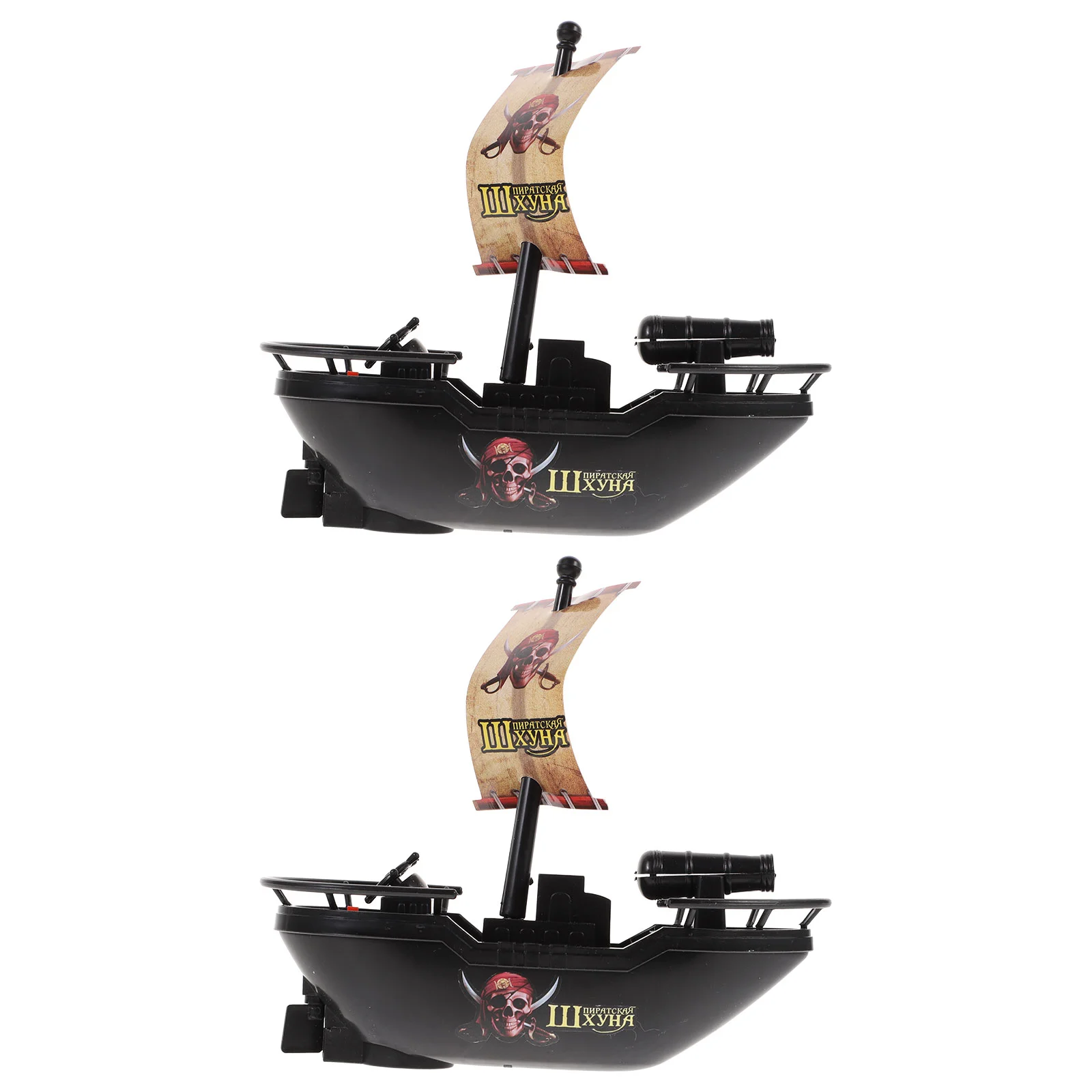 

2 Pcs Electric Pirate Ship Bath Toy Boat Tub Funny Toys Kids Educational Playthings Summer Swimming Pool