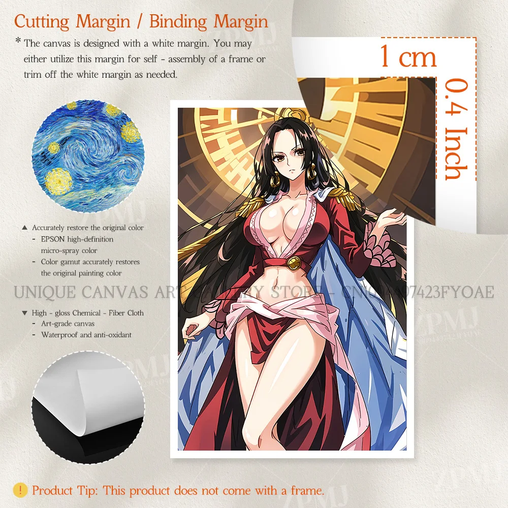 원피스 애니메이션 피규어 야마토 캔버스 인쇄 그림 벽 아트 그림 수영복 홈 장식 포스터 거실 없음 프레임 워크