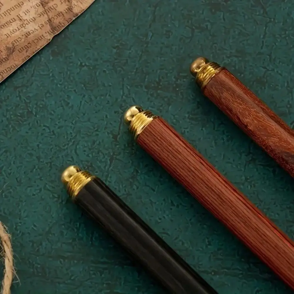 

Office Supplies 0.5mm 3 Colors Wooden Pencil Professional Smooth Vintage Brass Wooden Pencil Portable Durable Eternal Pencil