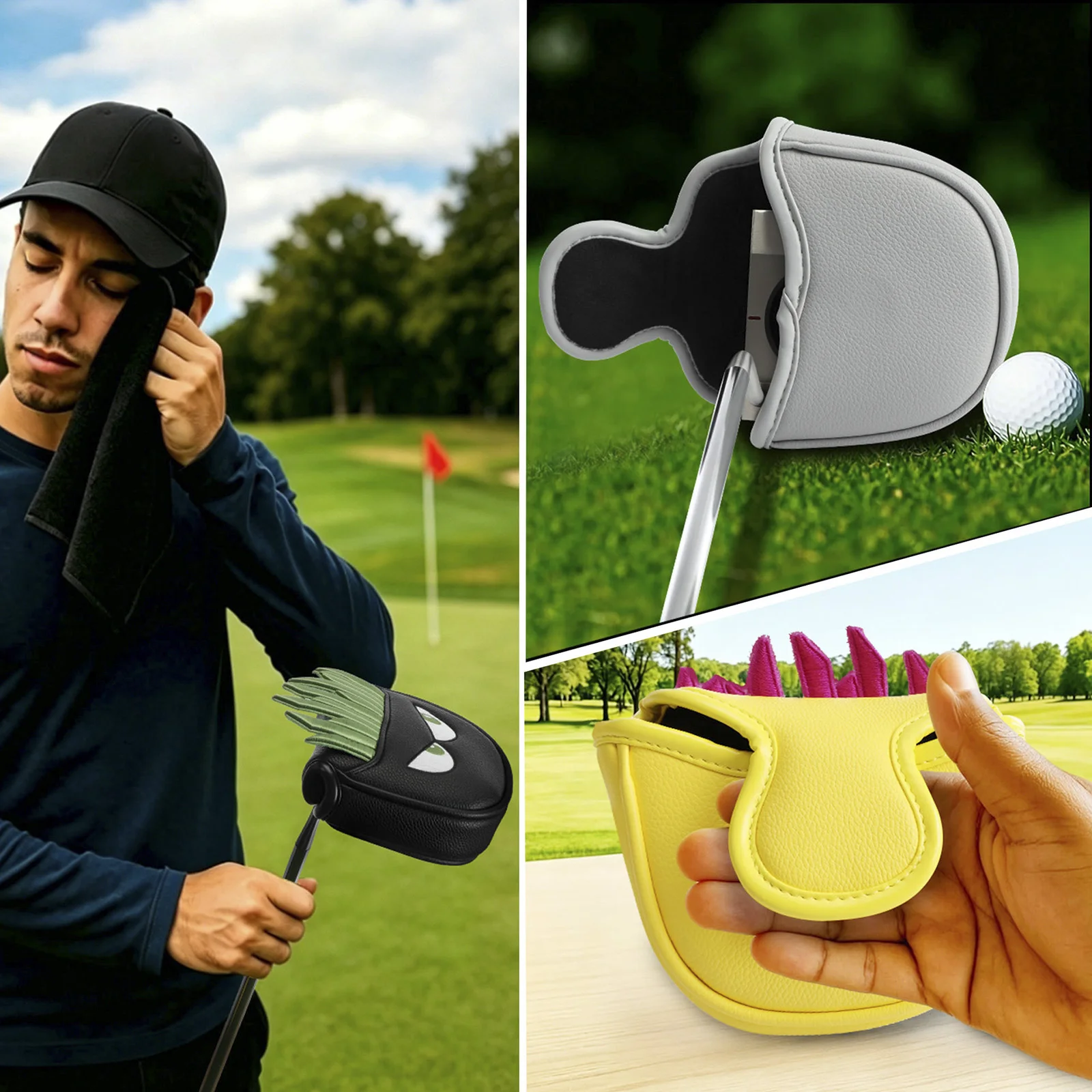 Golf Putter Cover Creative French-fries Shaped Golf Club Head Cover Protector with Velvet Lining for Golfing Training
