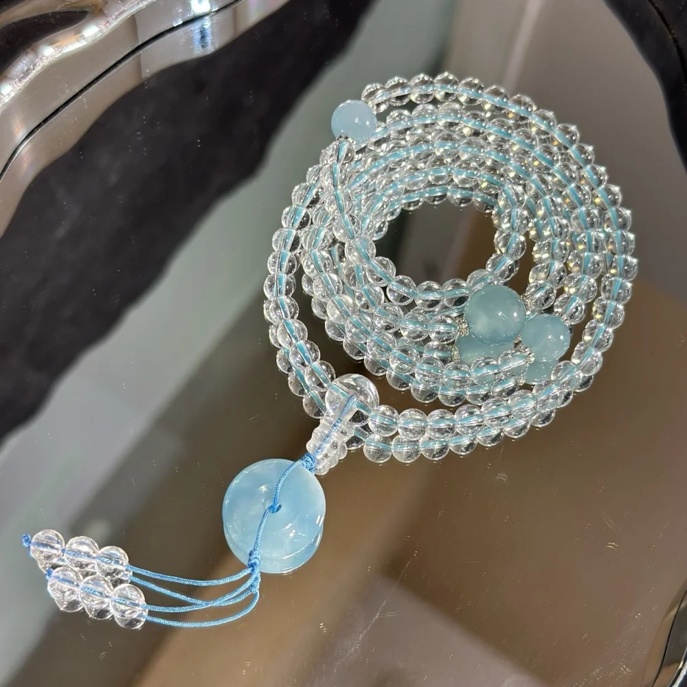 natural-aquamarine-jade-donut-necklace-string-charms-handmade-fortune-energy-mineral-woman-amulet-jewelry-gift-1pcs