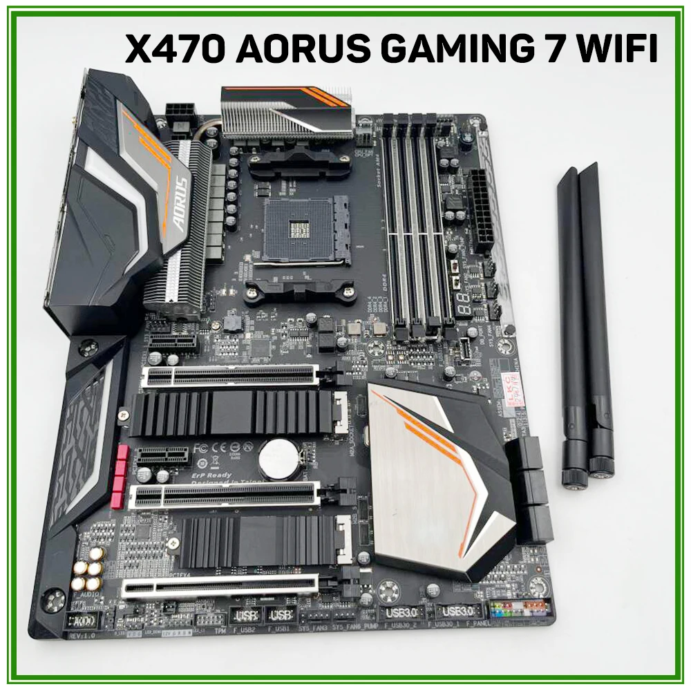 X470 AORUS GAMING 7 WIFI Socket AM4 64GB DDR4 PCI-E 3.0 ATX Desktop Motherboard GA view 2