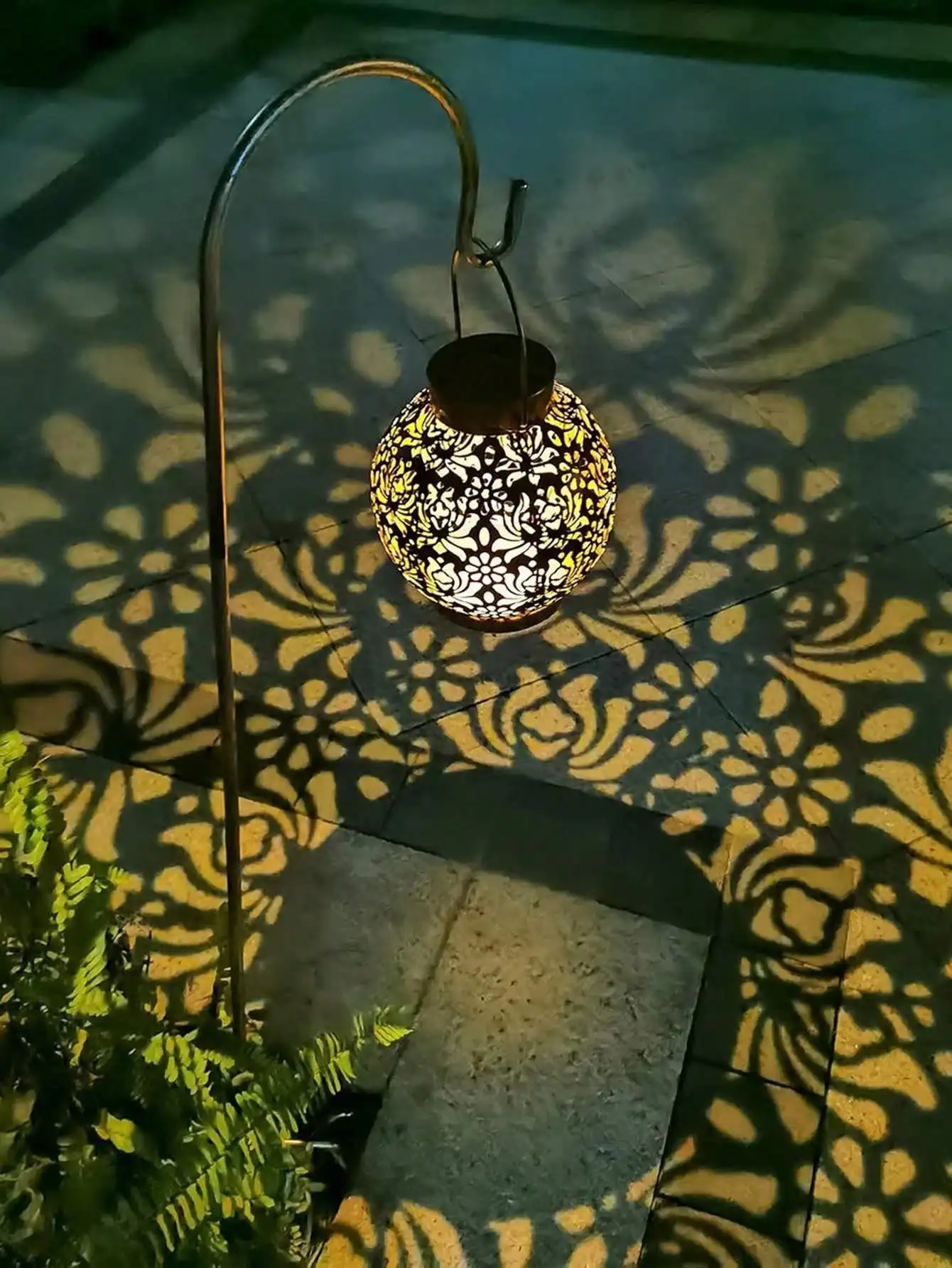 1 قطعة فانوس LED بالطاقة الشمسية على الطراز العتيق مع مقبض - ضوء معلق خارجي للحديقة والفناء والحديقة #4