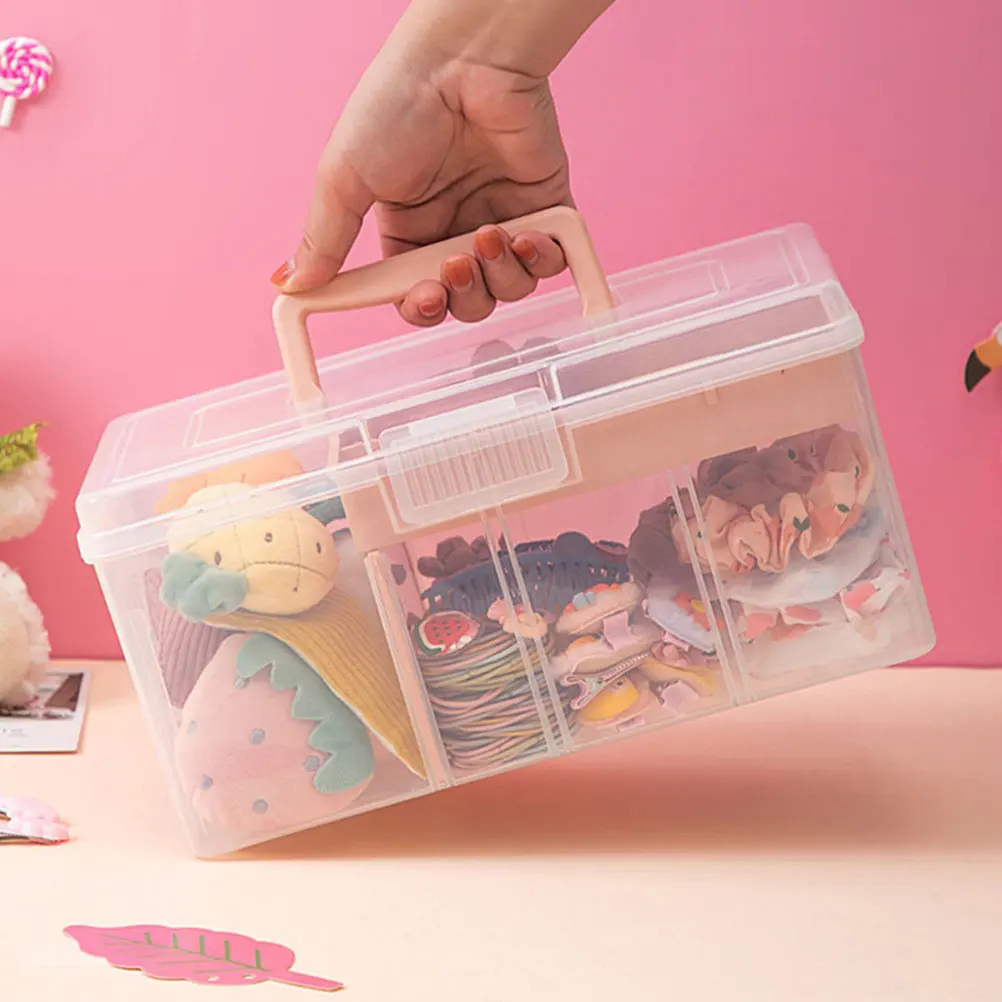 Ventilated Transparent Storage Box Clear Plastic Organizer Case for Art Crafts Cosmetics Stationery Tools Sewing Kit Desktop