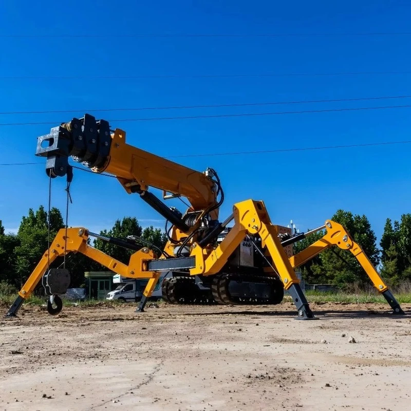 Compact 3t Spider Crane Rubber Track Mobile Lift For Rooftop Materials Handling And Narrow Urban Construction Project