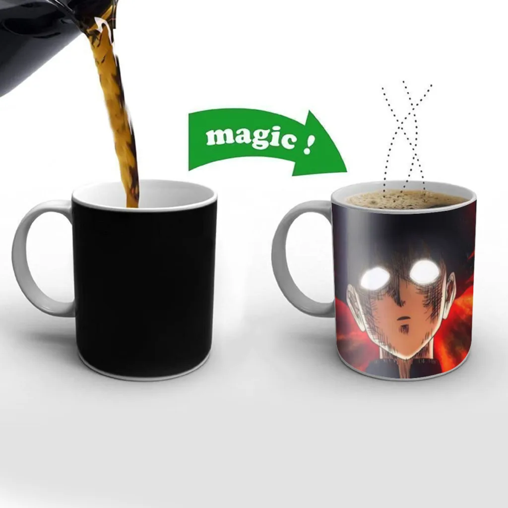 

Anime Mob Psycho 100 New Creative Color Changing Mug Ceramic Coffee Milk Tea Cup Gifts Free shipping