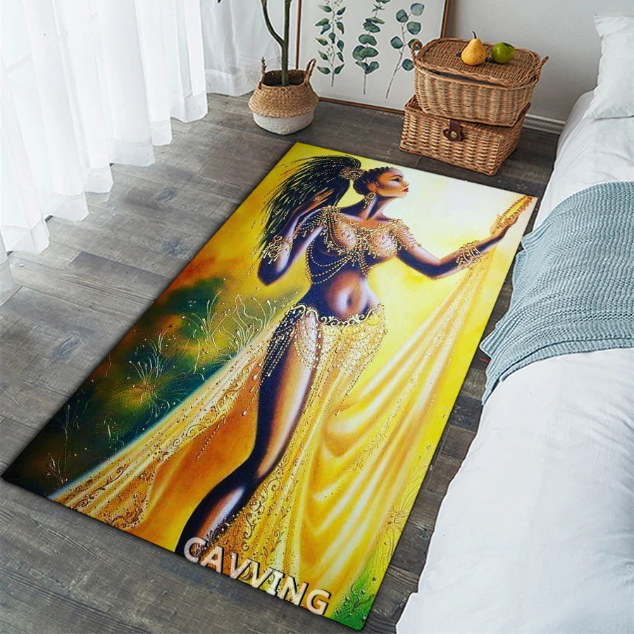 The Goddess of Africa : Oshun 3D Carpets Flannel Rugs Anti-slip Large Rug Carpet Home Decoration for Living Room Bedroom
