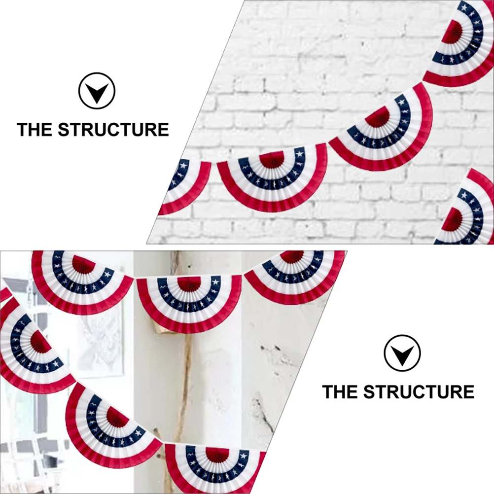 

Semi-Circular National Flag Pulling Banner Independence Day Party Decoration Polyester Durable Lightweight Household Festival