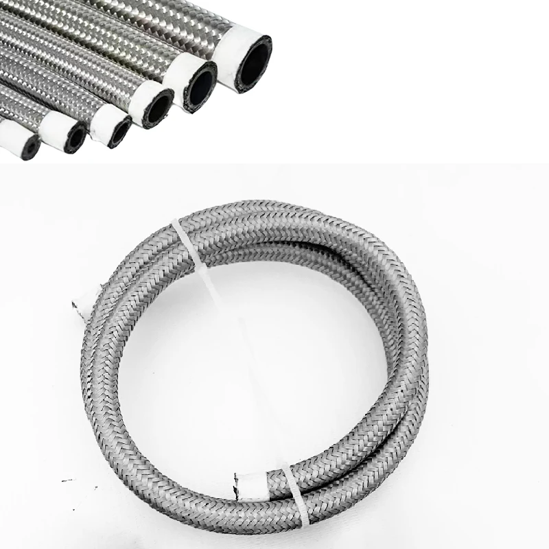 1M-8M AN4 AN6 AN8 AN10 Universal Car Oil Gas Cooler Fuel Hose Tube Clamp Suit Nylon Stainless Steel Braided Inside CPE Rubber