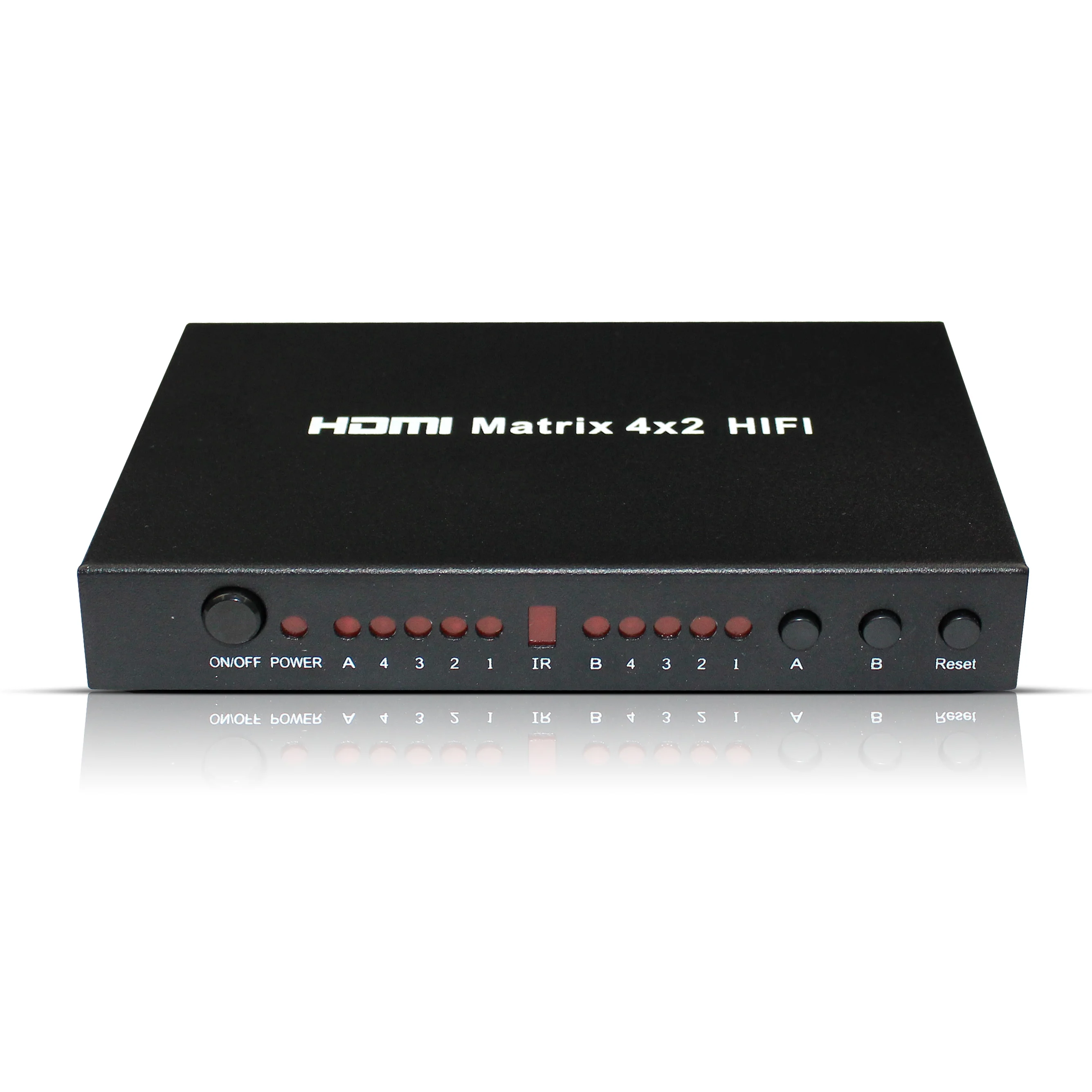HDMI Matrix 4 in 2 out switcher splitter support SPDIF 5.1 3.5mm audio output 1080P 3D
