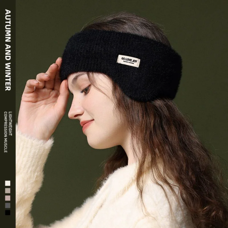 Winter Warm Knitted Earmuffs Windproof Thick Plush Ear Protection Cycling Headband Men Women Outdoor Running Thermal Ear Flaps