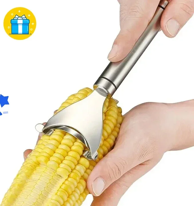 

Food-Grade Stainless Steel Corn Peeler 2-Piece Multitool Quick Thresher No-Dirty-Hands