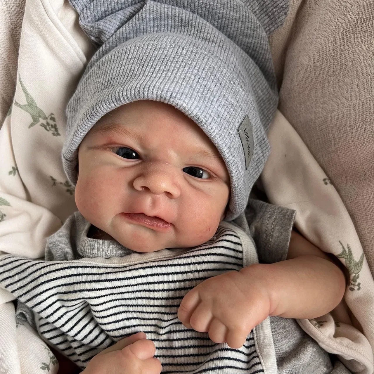 Cokela 20 cali/50 cm Otwarta, Lalka Reborn z Niebieskimi Oczami i Ręcznie Malowanymi Włosami, Noworodek Chłopiec lub Dziewczynka do Wyboru