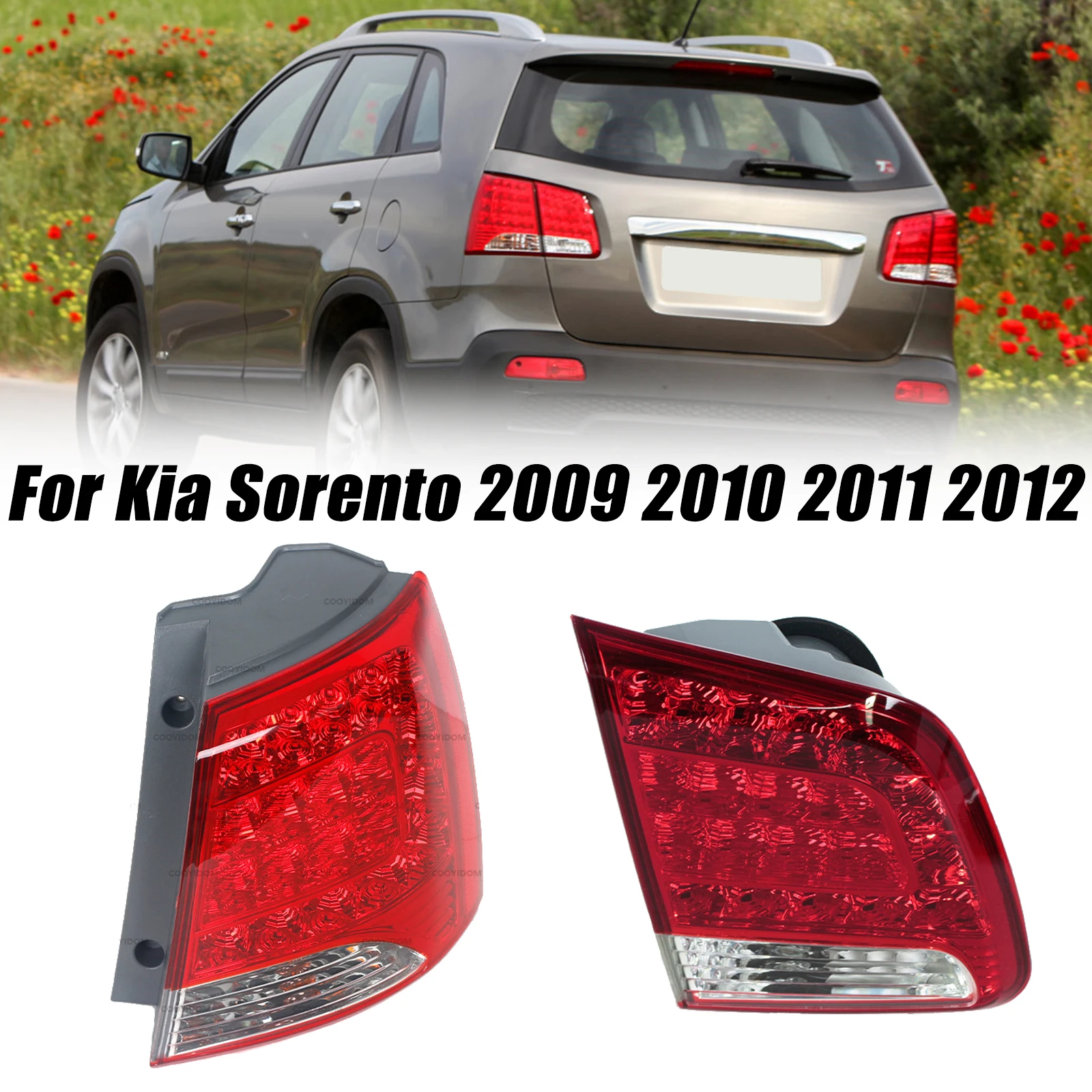 For KIA sorento 2009-2012 Rear Reverse Brake Stop Lamp Car Lights Rear Bumper Outer taillight Brake Light Tail Lamp Taillamp