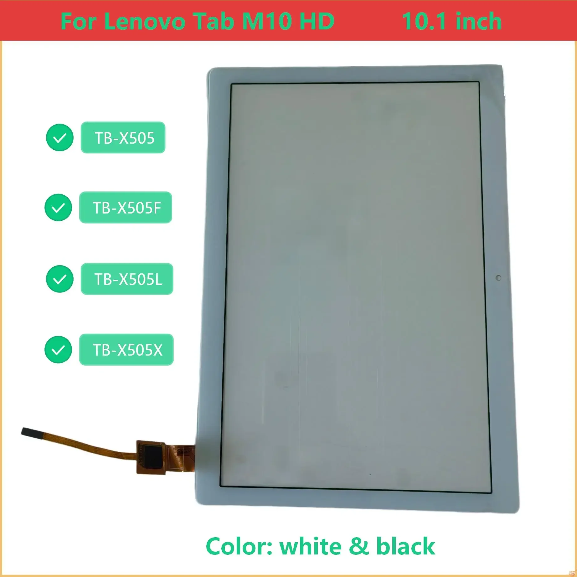 Pantalla Táctil Nueva A+ para Lenovo Tab M10 HD TB-X505 X505F TB-X505L X505 TB-X505X de 10.1 Pulgadas + Panel de Vidrio Frontal LCD OCA de Repuesto