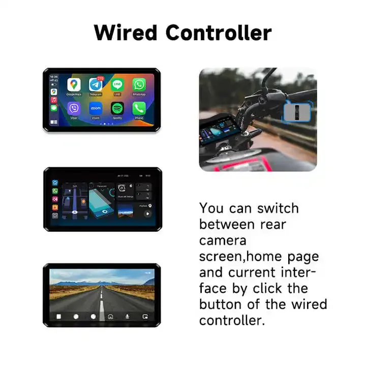 AlienRider High quality M12 Pro Android Auto Navigation 6.1 Inch Touch Screen Built-in WiFi Expandable 256GB Motorcycle Carplay