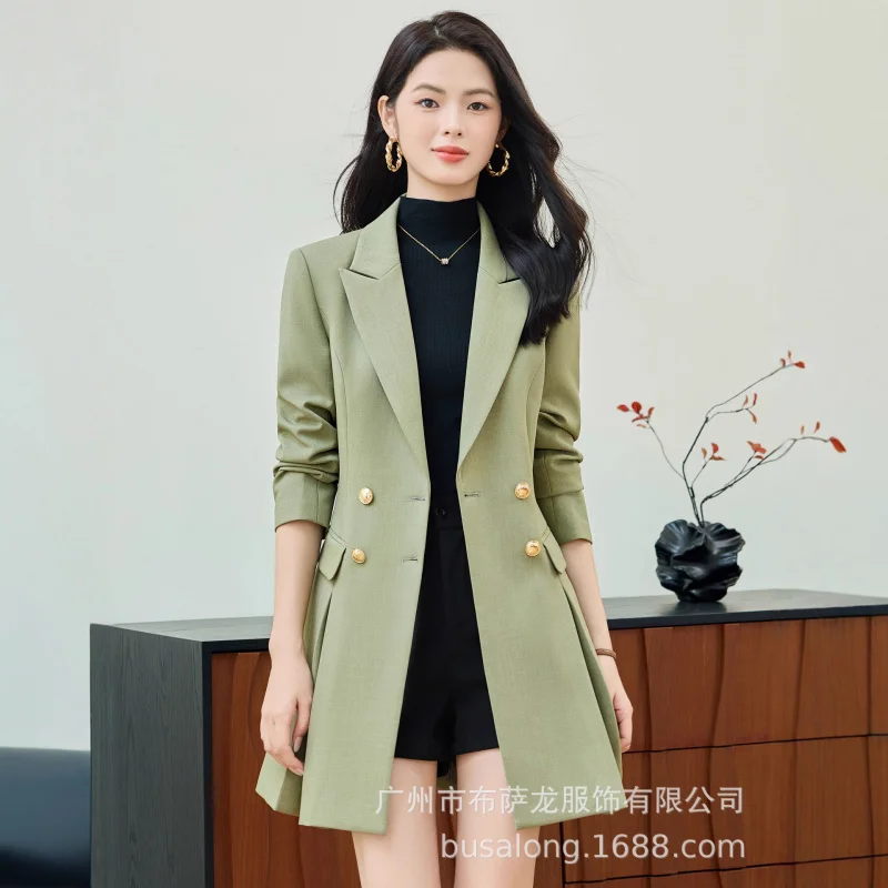 

Mid-Length Blazer for Women, High-End Trench Coat, Trendy Spring and Autumn New OvercoatOLProfessional Suit Set